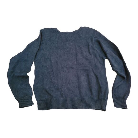 Vintage Ugly Christmas Sweater Reindeer Angels Bells Black SZ L - Picture 2 of 5